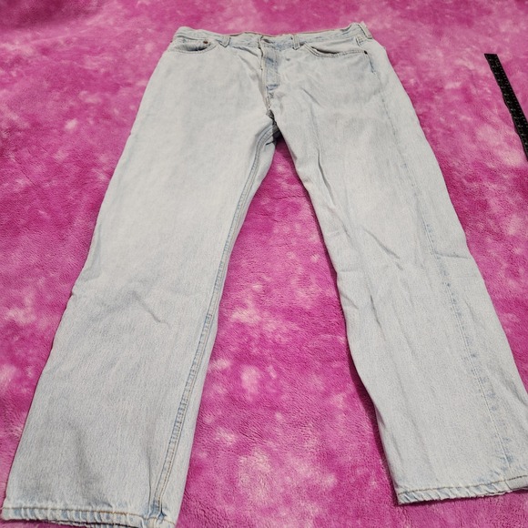 Levi's 501 Jeans Men's 38x30 Button Fly USA Made Light Wash Vintage - Picture 4 of 12
